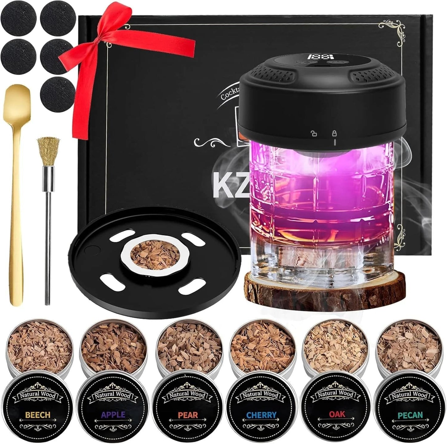 🔥Hot Sale 49% off🌟2026 New Electric Whiskey Smoker Kit with 6 Wood Chips