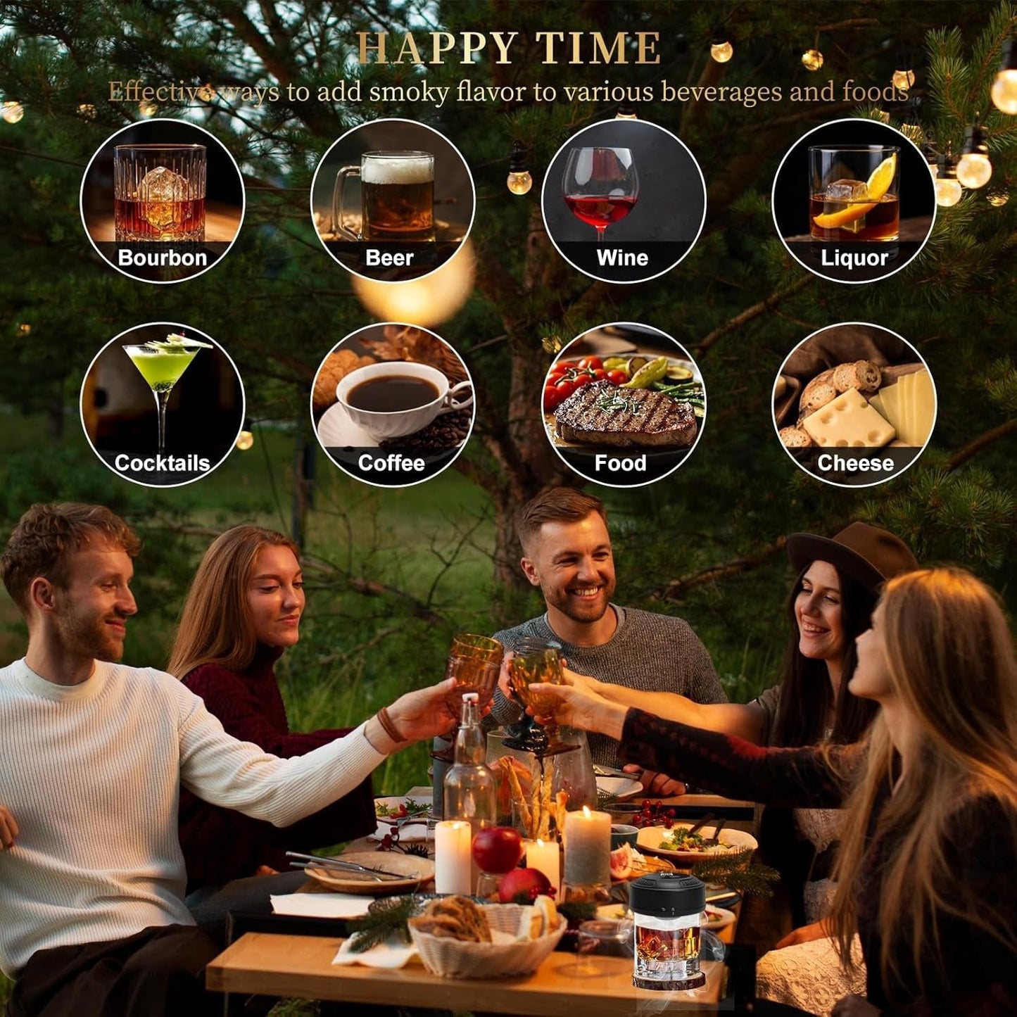 🔥Hot Sale 49% off🌟2026 New Electric Whiskey Smoker Kit with 6 Wood Chips